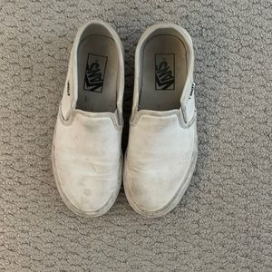 White slip on vans